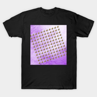 Rainbow butterflies on purple texture T-Shirt